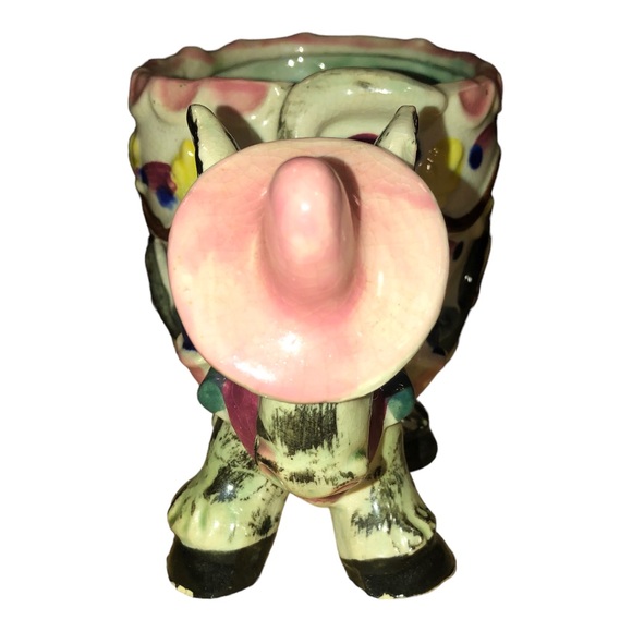 Vintage 1950’s Planter Donkey Pulling Cart Hand Painted Made in Japan - Picture 6 of 11